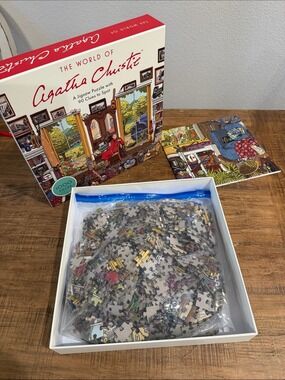 Laurence King The World of Agatha Christie 1000 Piece Jigsaw Puzzle Complete box